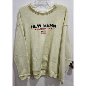 New Bern NC North Carolina USA Yellow Green Long Sleeve Knit Sweatshirt Size‎ XL